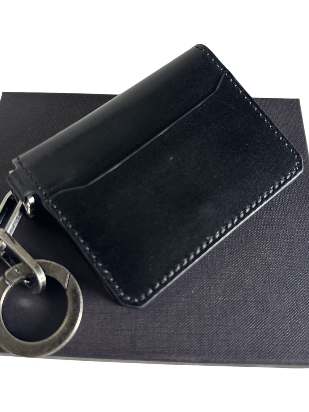 Dolce & Gabbana Black Leather Card Holder Keychain Wallet NWT and Box - Picture 9 of 11